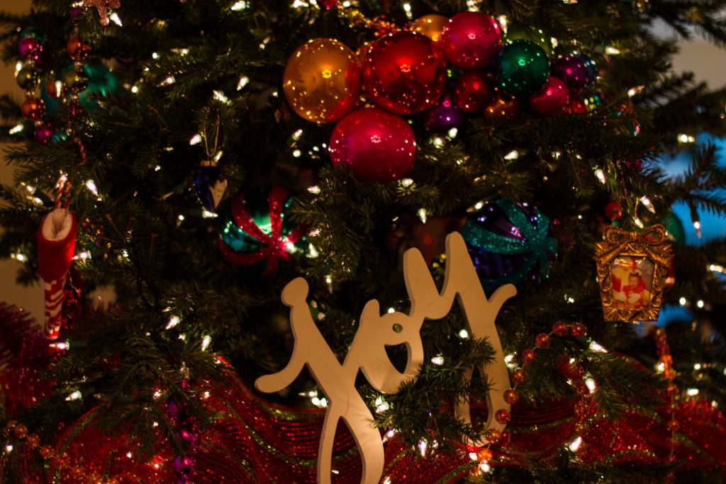 Christmas Tree with Joy letters